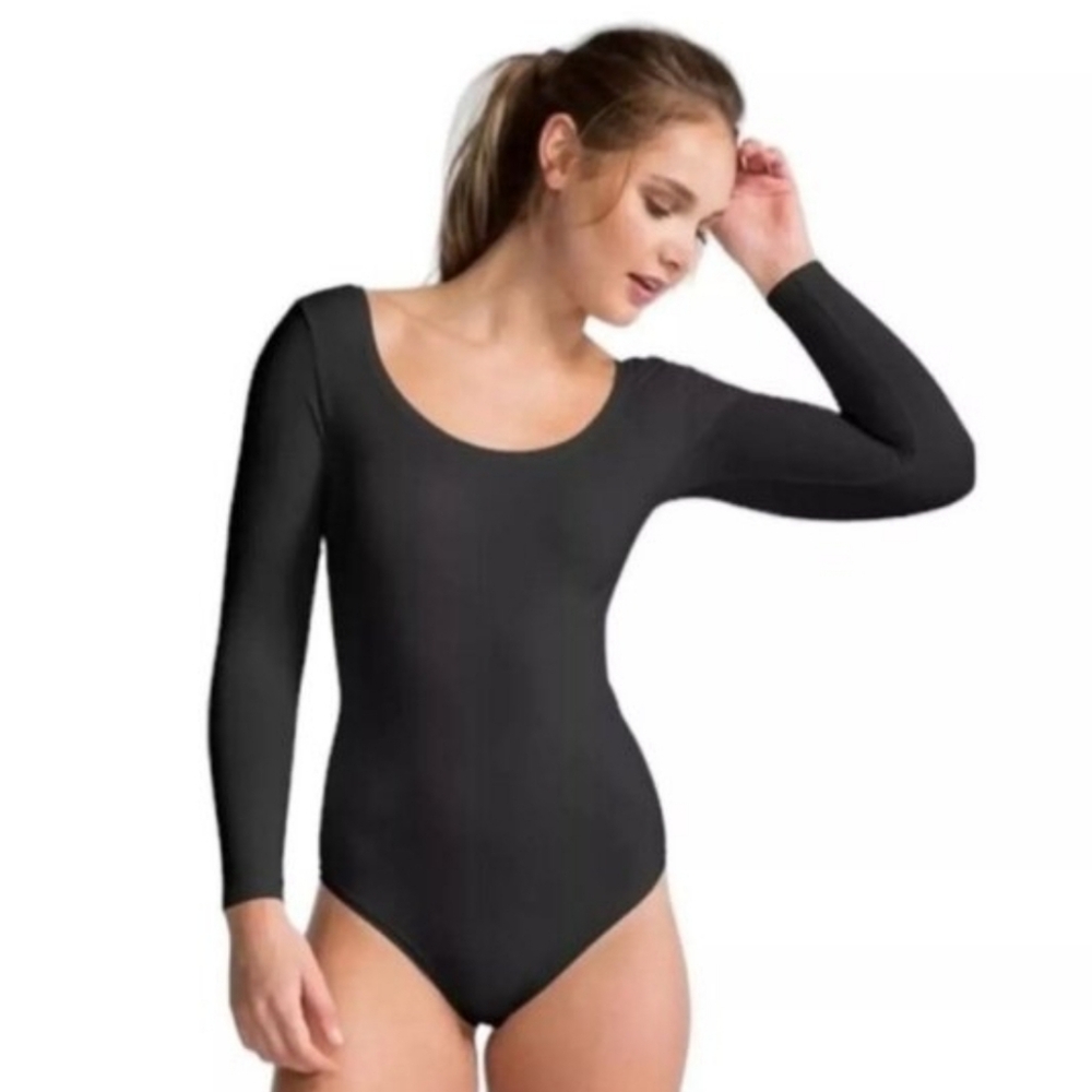 SPANX Black Long Sleeve Bodysuit
